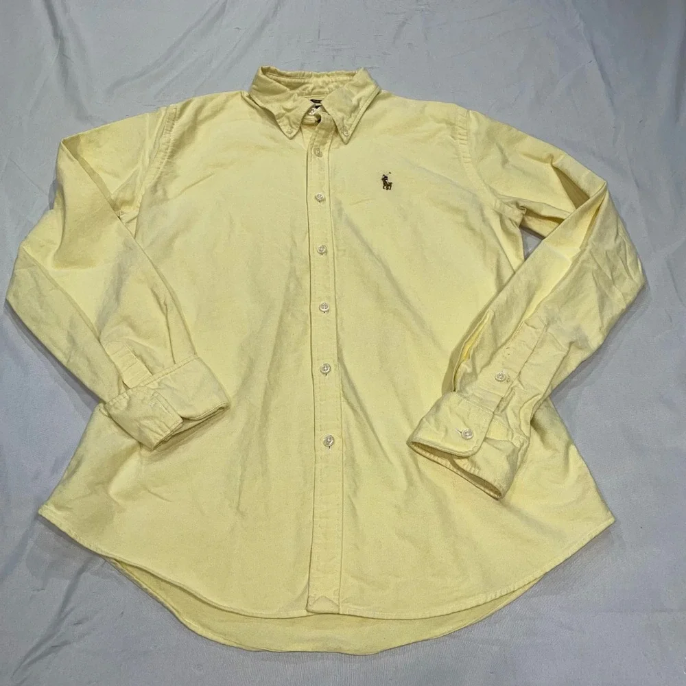 Ralph Lauren Kids Yellow Oxford Button Down Shirt Slim Fit Size 8 Long Sleeve